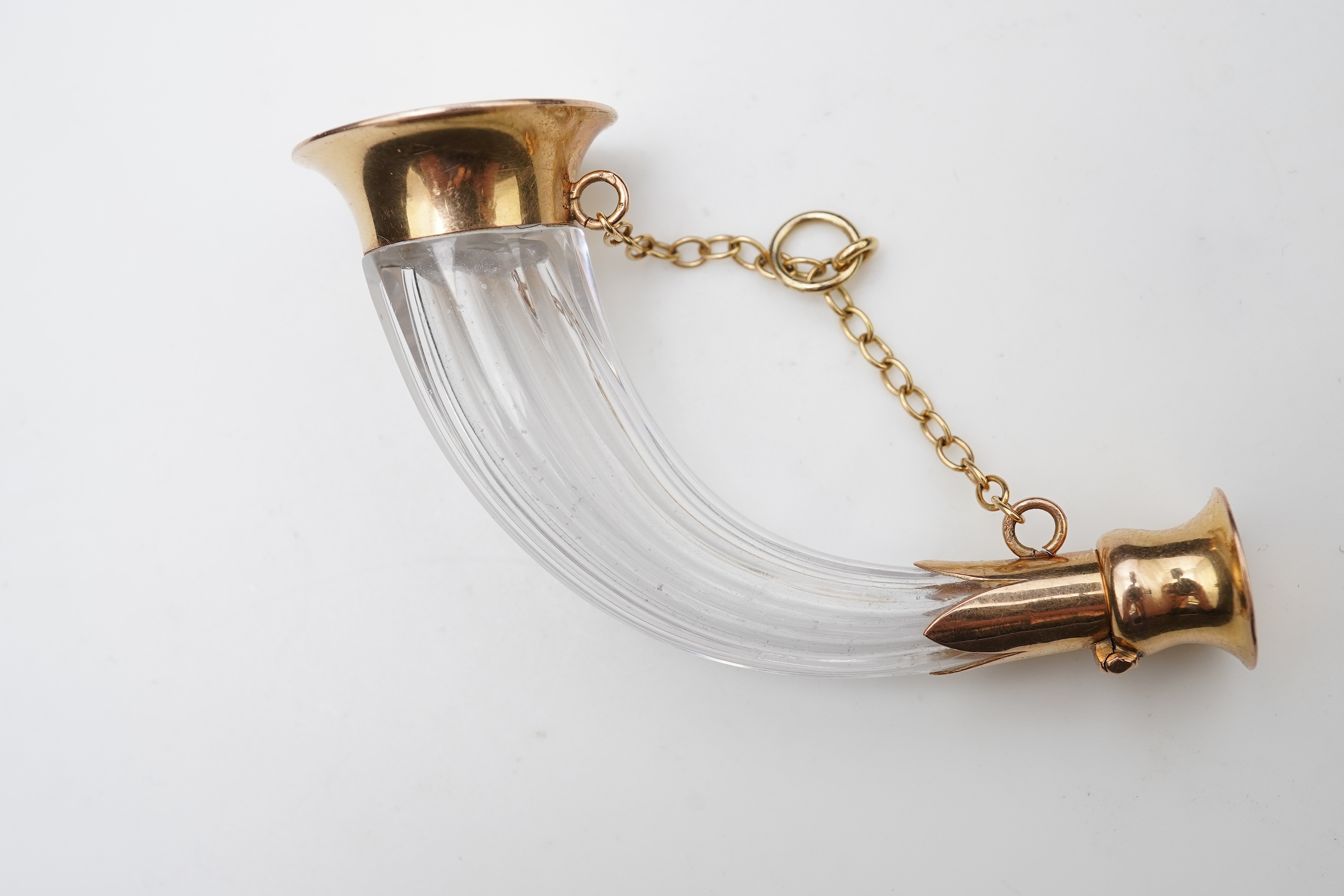 A gold and glass scent bottle, France, late 19th/early 20th century